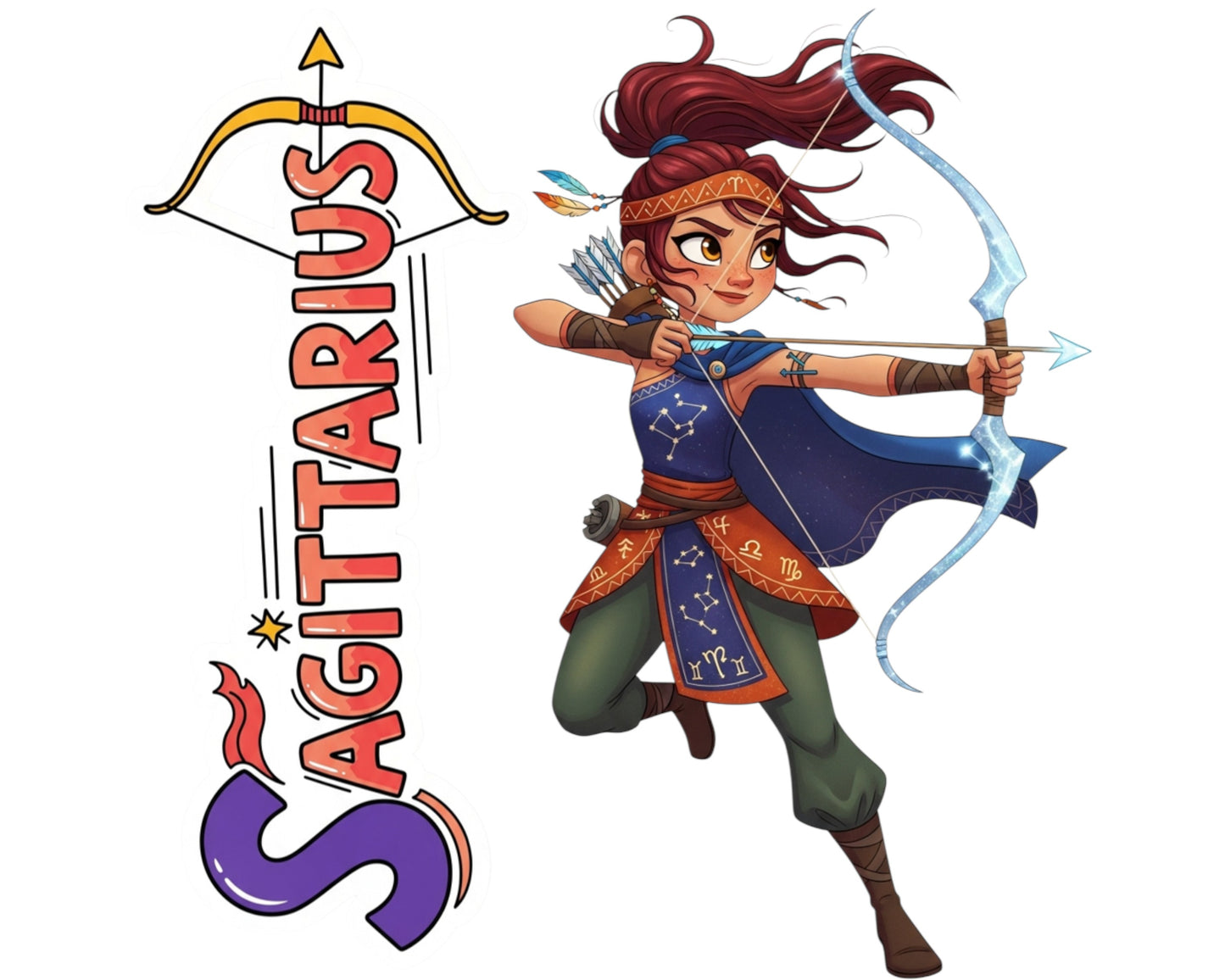 Sagittarius Sticker and Magnet - Celestial Archer Horoskins™ – Zodiac Fire Sign | Waterproof & UV-Proof