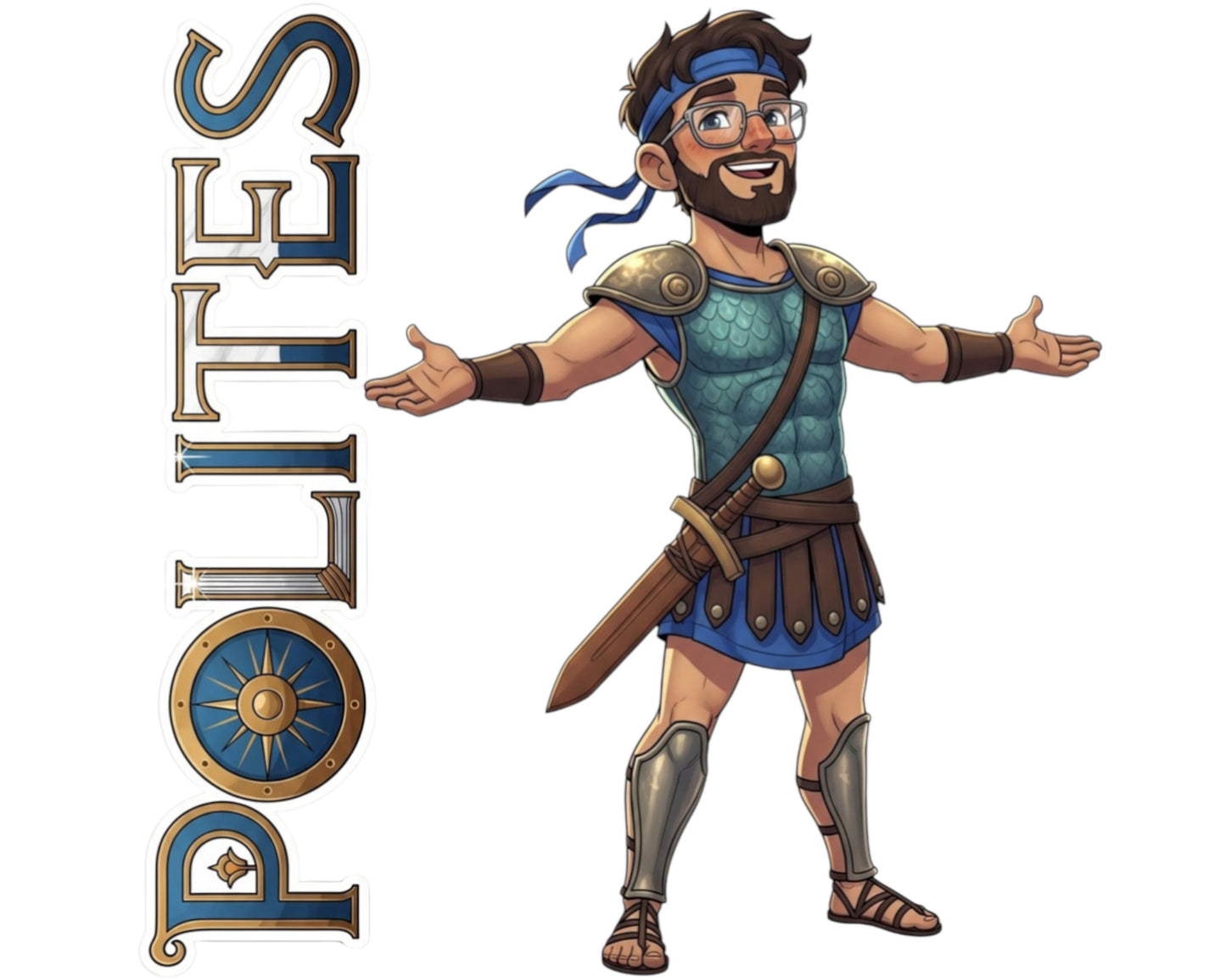 Polites Sticker and Magnet - The Loyal Companion Mythkins™ – Greek Hero | Waterproof & UV-Proof