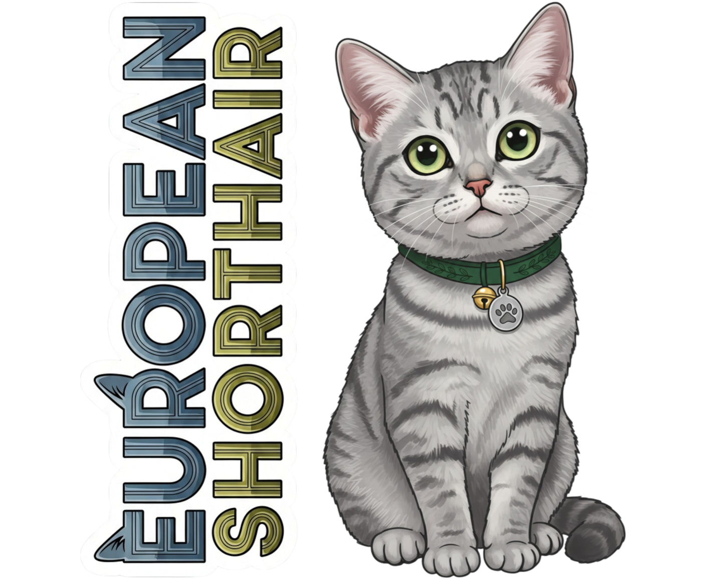European Shorthair Sticker and Magnet - Original Housecat Purrkins™ – Domestic Cat Breed | Waterproof & UV-Proof