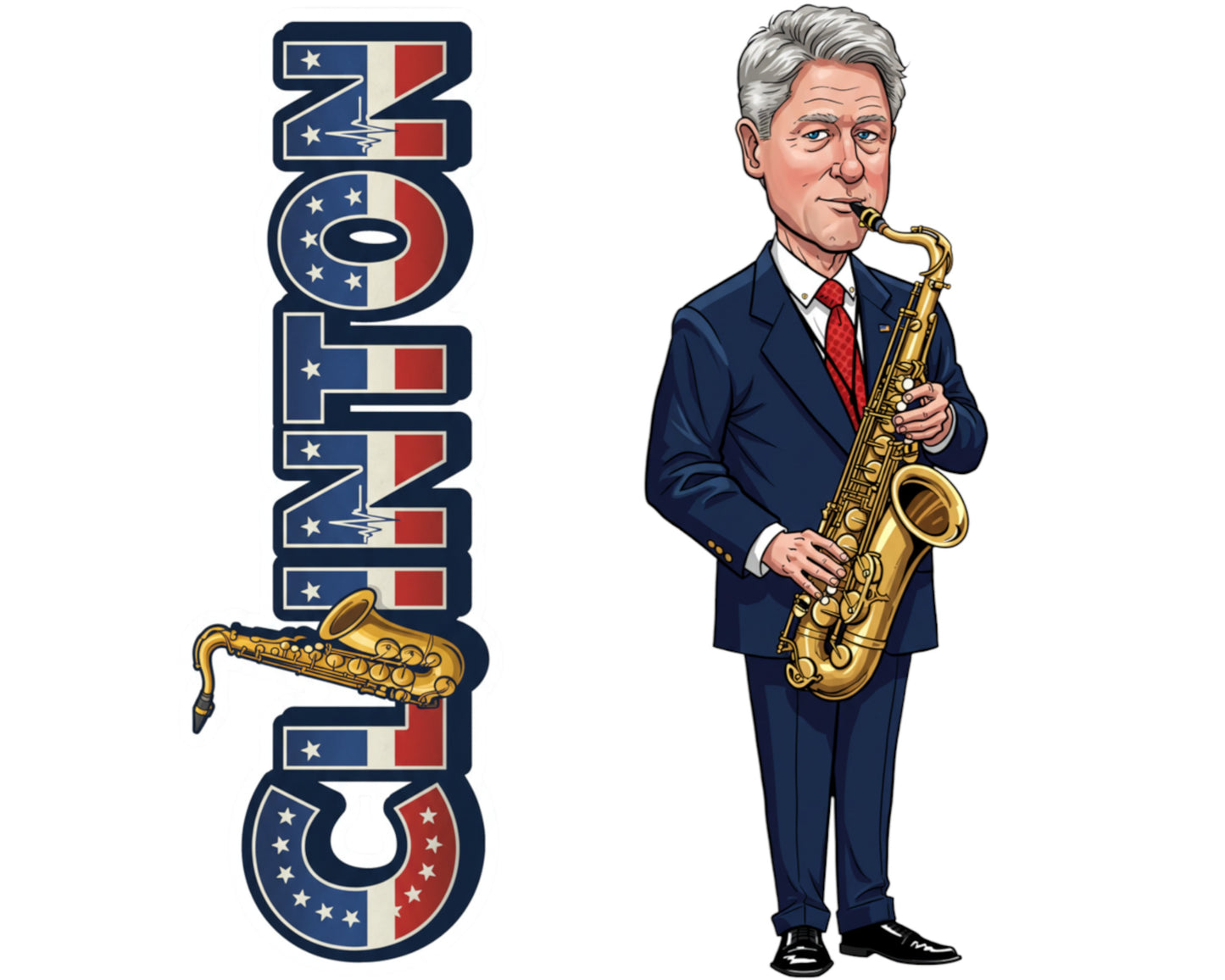 Bill Clinton Sticker and Magnet - The Comeback Kid Histkins™ – 42nd U.S. President | Waterproof & UV-Proof