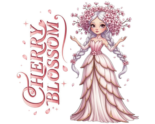 Cherry Blossom Sticker and Magnet - The Ephemeral Princess Treekins™ – Sakura Spirit | Waterproof & UV-Proof