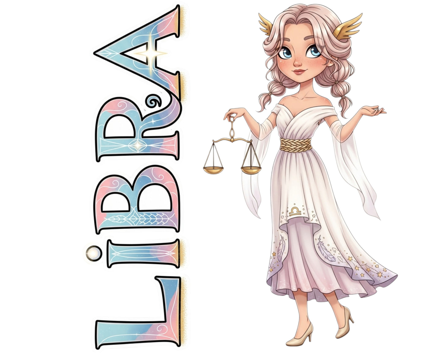 Libra Sticker and Magnet - Scales of Justice Horoskins™ – Zodiac Air Sign | Waterproof & UV-Proof