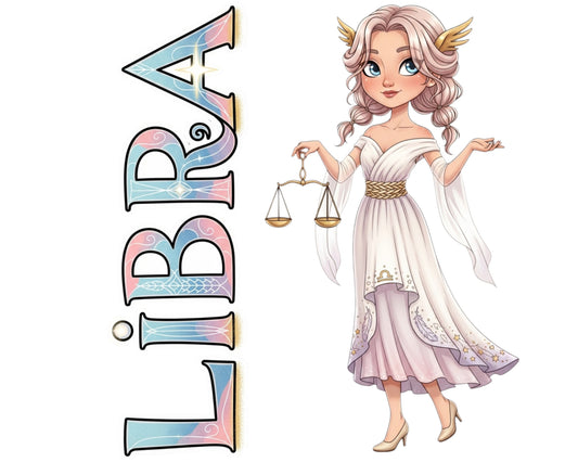 Libra Sticker and Magnet - Scales of Justice Horoskins™ – Zodiac Air Sign | Waterproof & UV-Proof