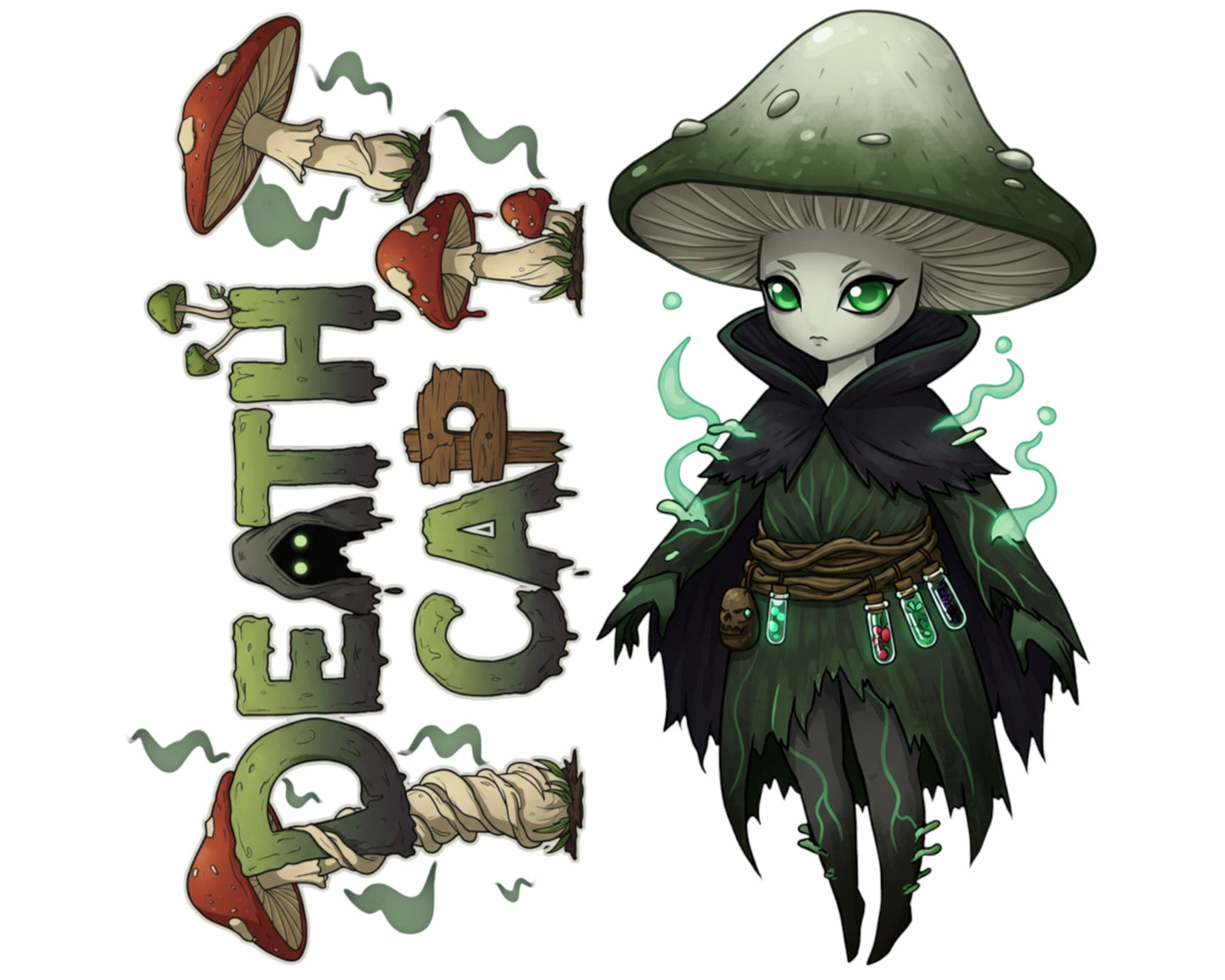 Death Cap Sticker and Magnet - Deadly Deceiver Fungikins™ – Poisonous Mushroom Art | Waterproof & UV-Proof