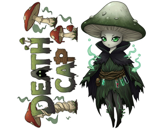 Death Cap Sticker and Magnet - Deadly Deceiver Fungikins™ – Poisonous Mushroom Art | Waterproof & UV-Proof