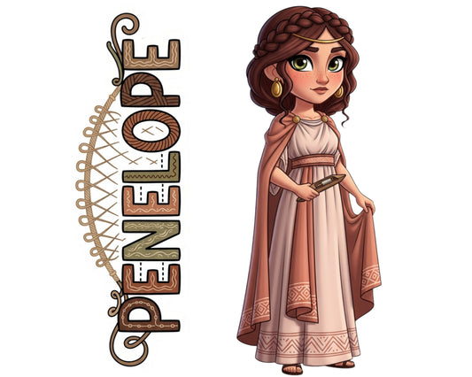 Penelope Sticker and Magnet - Cunning Weaver Mythkins™ – Queen of Ithaca | Waterproof & UV-Proof