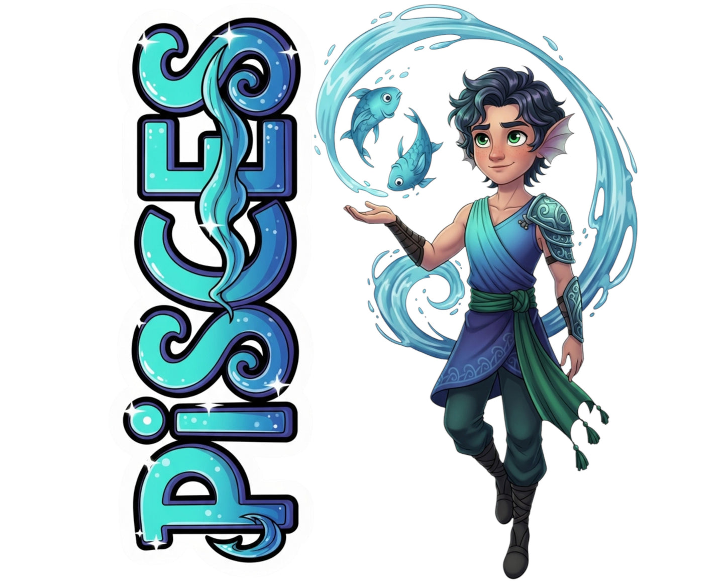 Pisces Sticker and Magnet - the Dreamer Horoskins™ – Zodiac Water Sign | Waterproof & UV-Proof