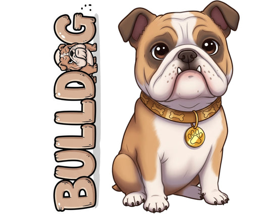 Bulldog Sticker and Magnet - the Sourmug Pawkins™ – Non-Sporting Dog Breed | Waterproof & UV-Proof