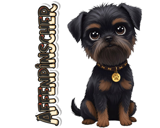 Affenpinscher Sticker and Magnet - the Monkey Dog Pawkins™ – Toy Dog Breed | Waterproof & UV-Proof