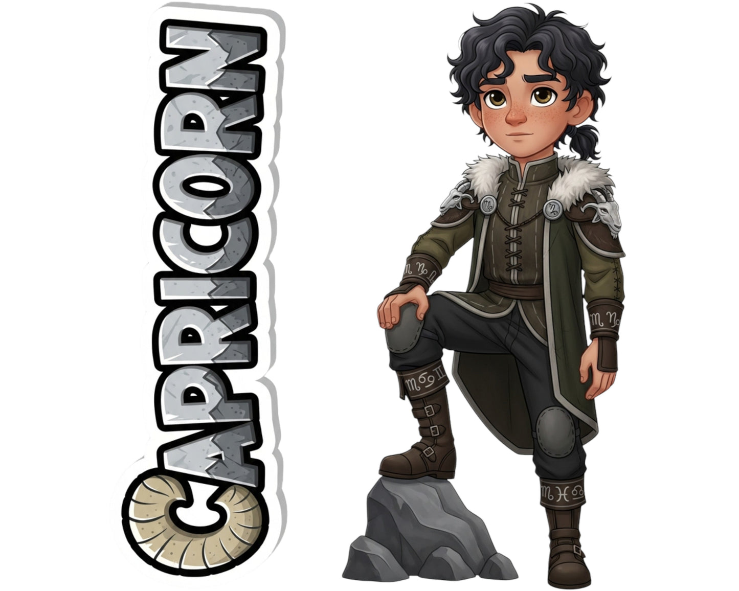 Capricorn Sticker and Magnet - Celestial Sea-Goat Horoskins™ – Zodiac Earth Sign | Waterproof & UV-Proof