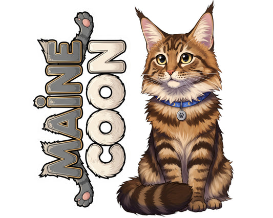 Maine Coon Sticker and Magnet - Gentle Giant Purrkins™ – Domestic Cat Breed | Waterproof & UV-Proof