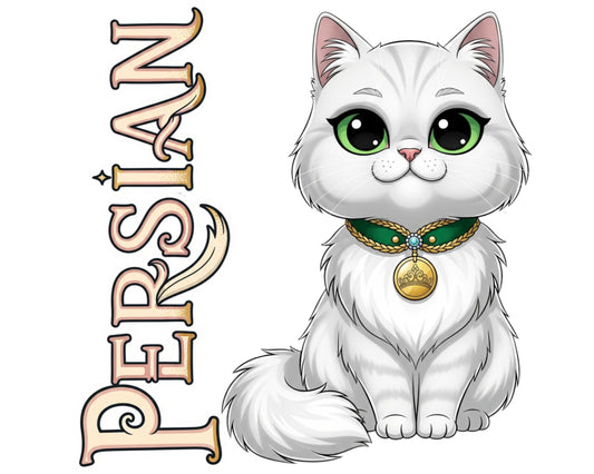 Persian Sticker and Magnet - Feline Aristocrat Purrkins™ – Long-haired Cat Breed | Waterproof & UV-Proof