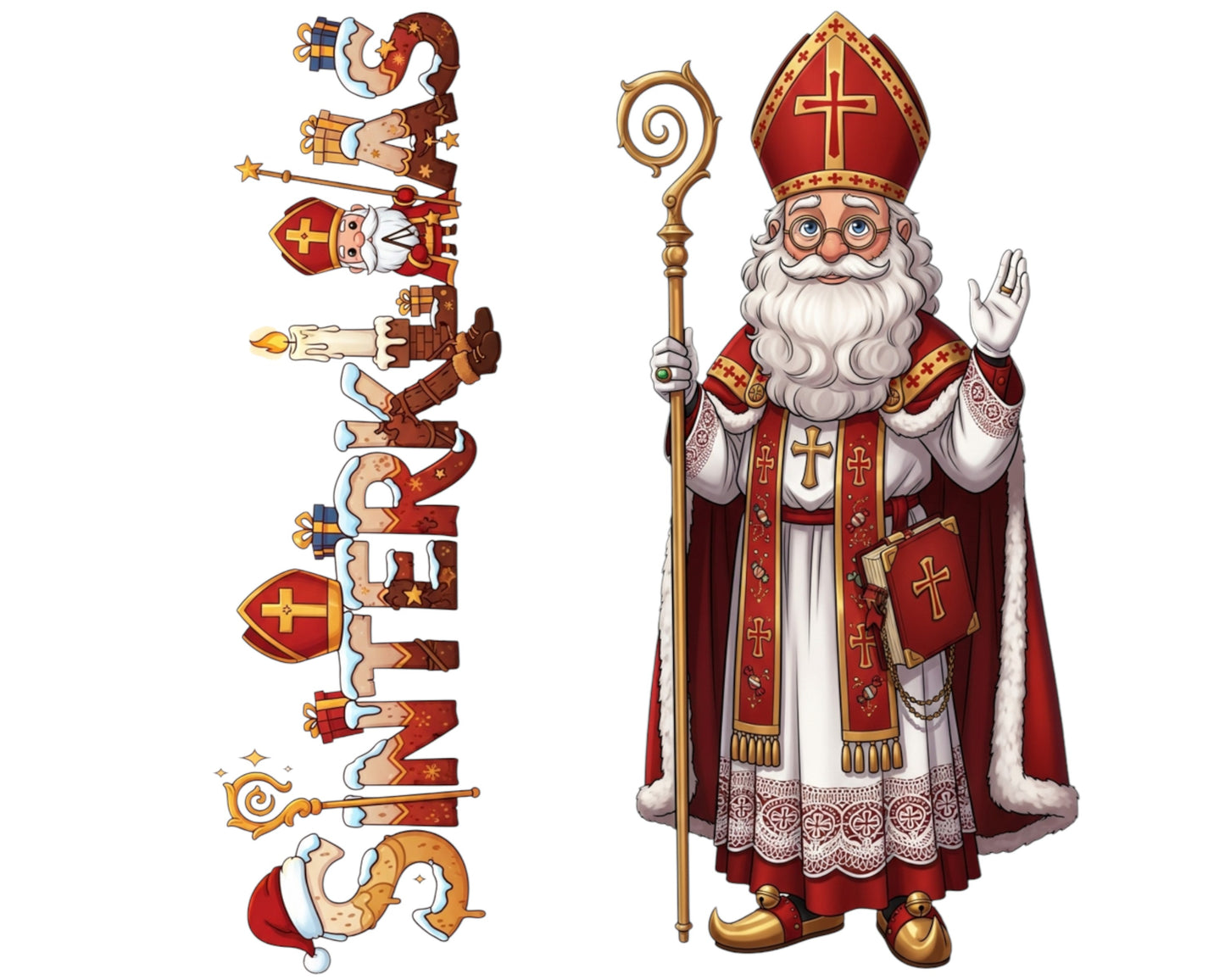Saint Nicholas Sticker and Magnet - the Wonderworker Biblikins™ – The Original Sinterklaas | Waterproof & UV-Proof (Copy)