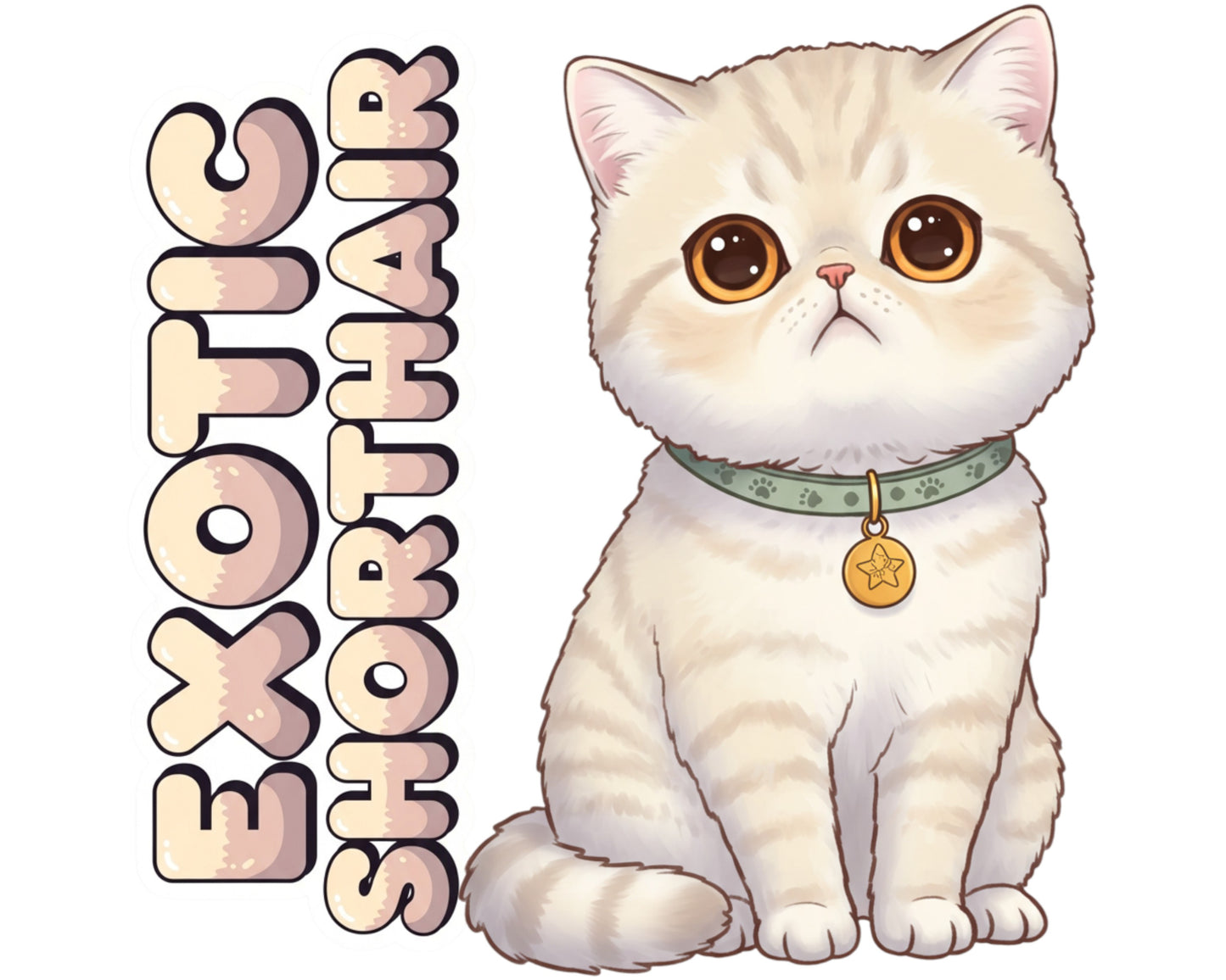 Exotic Shorthair Sticker and Magnet - Lazy Man's Persian Purrkins™ – Domestic Cat Breed | Waterproof & UV-Proof