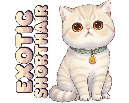 Exotic Shorthair Sticker and Magnet - Lazy Man's Persian Purrkins™ – Domestic Cat Breed | Waterproof & UV-Proof