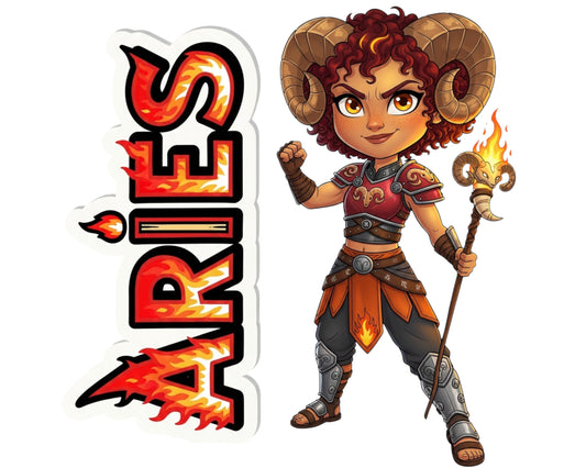 Aries Sticker and Magnet - Fire-Hearted Ram Horoskins™ – Zodiac Fire Sign | Waterproof & UV-Proof