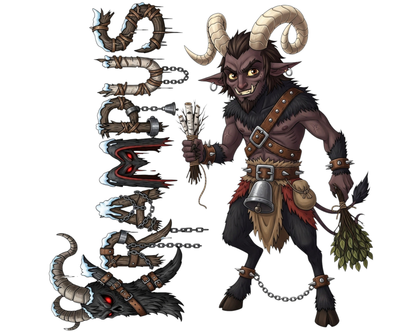 Krampus Sticker and Magnet - Shadow of Saint Nicholas Mythkins™ – Christmas Folklore Demon | Waterproof & UV-Proof