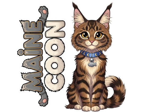 Maine Coon Sticker and Magnet - Gentle Giant Purrkins™ – Domestic Cat Breed | Waterproof & UV-Proof