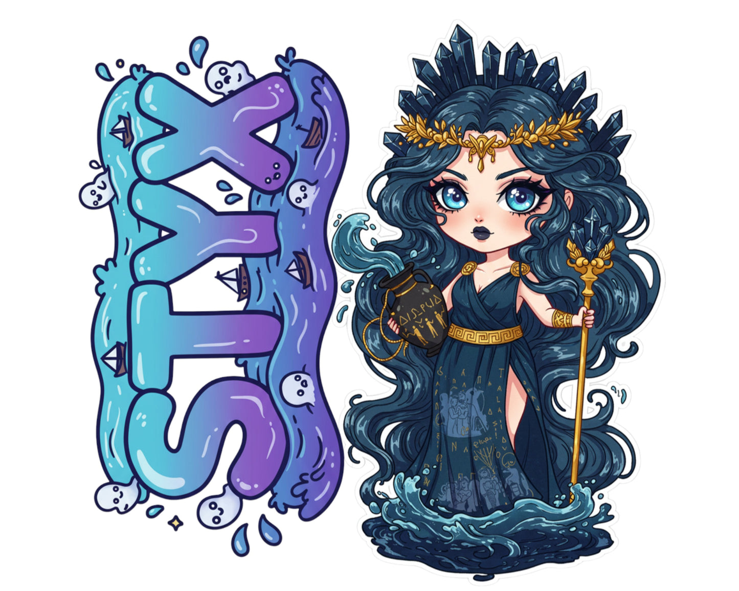 Styx Sticker and Magnet - Goddess of Oaths Mythkins™ – Underworld River Goddess | Waterproof & UV-Proof