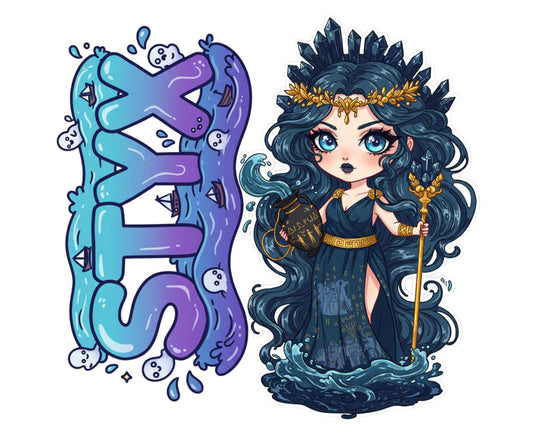 Styx Sticker and Magnet - Goddess of Oaths Mythkins™ – Underworld River Goddess | Waterproof & UV-Proof
