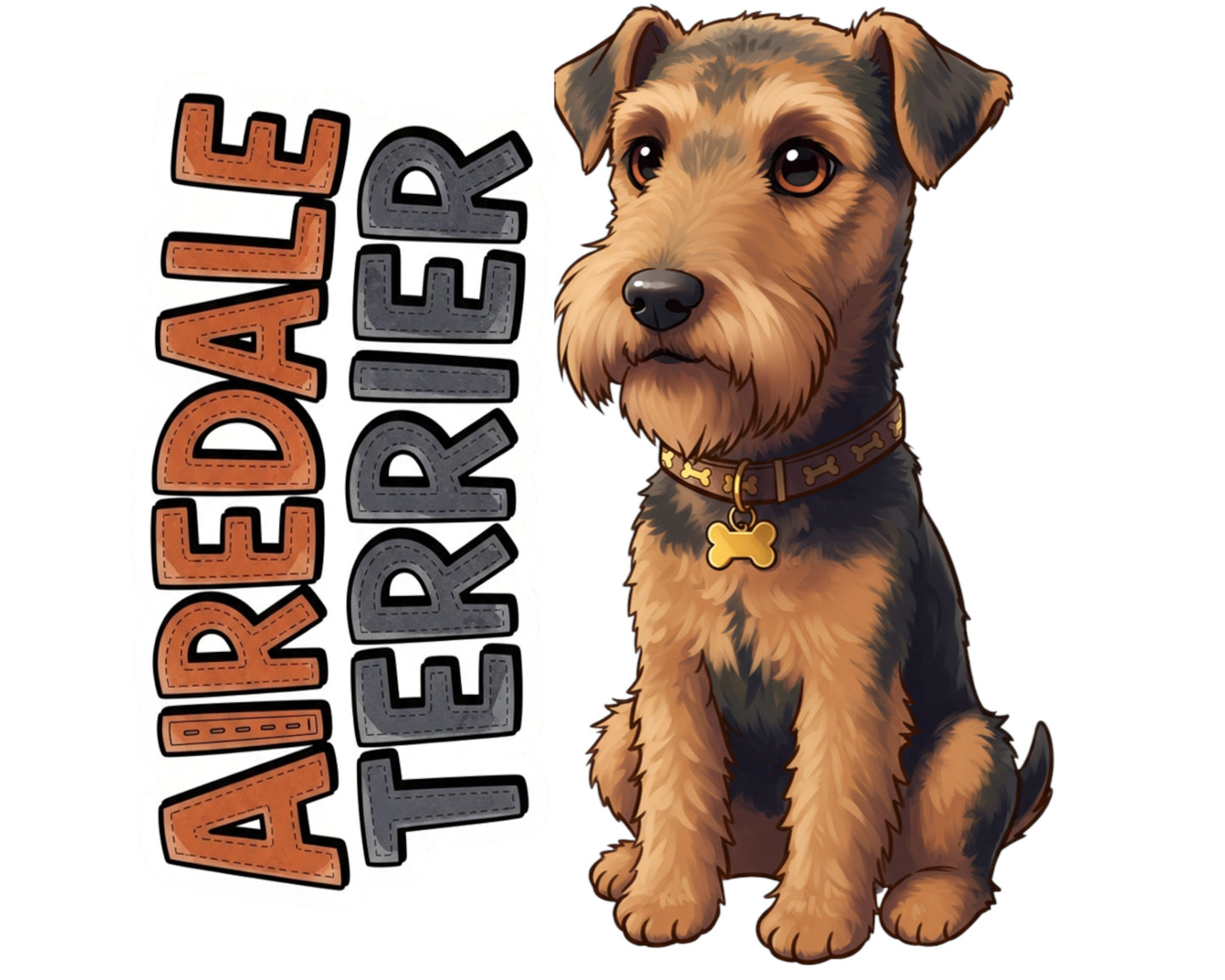 Airedale Terrier Sticker and Magnet - King of Terriers Pawkins™ – Terrier Dog Breed | Waterproof & UV-Proof