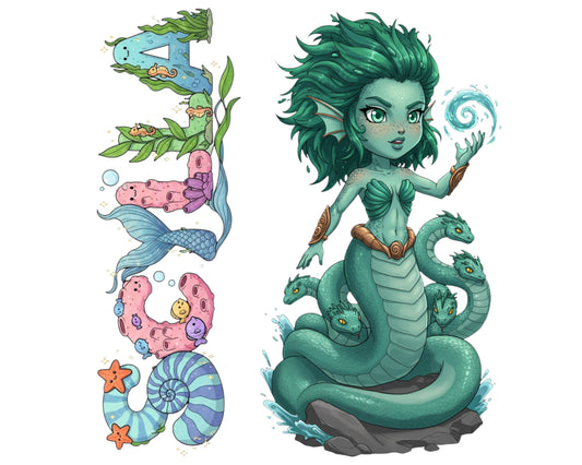 Scylla Sticker and Magnet - Terror of the Strait Mythkins™ – Greek Sea Monster | Waterproof & UV-Proof