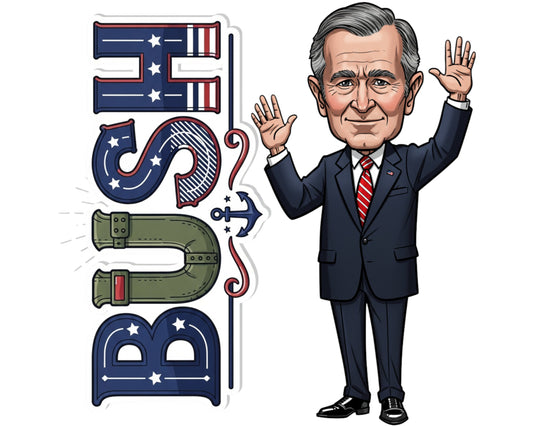 George H.W. Bush Sticker and Magnet - The Naval Aviator Histkins™ – 41st U.S. President | Waterproof & UV-Proof
