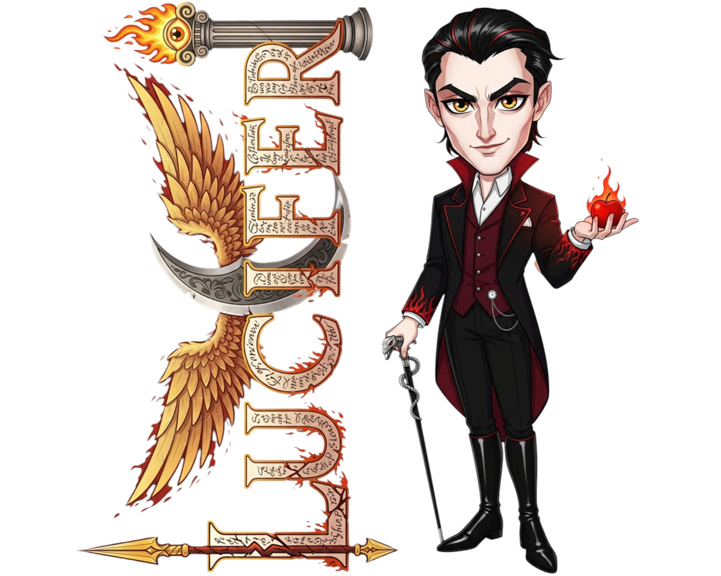 Lucifer Sticker and Magnet - the Light-Bringer Biblikins™ – The Fallen Angel | Waterproof & UV-Proof