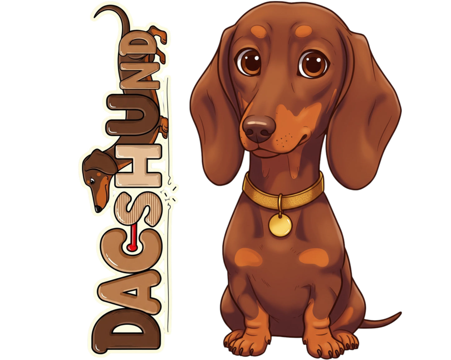 Dachshund Sticker and Magnet - the Wiener Dog Pawkins™ – Hound Dog Breed | Waterproof & UV-Proof