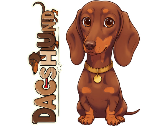 Dachshund Sticker and Magnet - the Wiener Dog Pawkins™ – Hound Dog Breed | Waterproof & UV-Proof