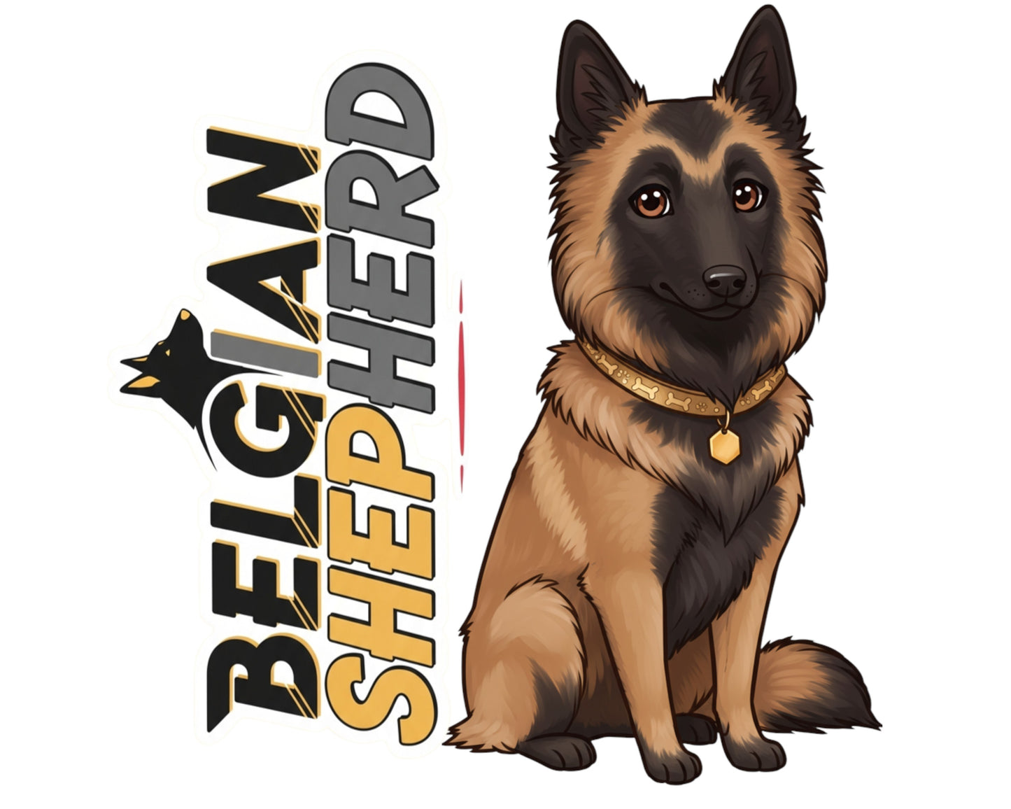 Belgian Shepherd Sticker and Magnet - K9 Protector Pawkins™ – Herding Dog Breed | Waterproof & UV-Proof