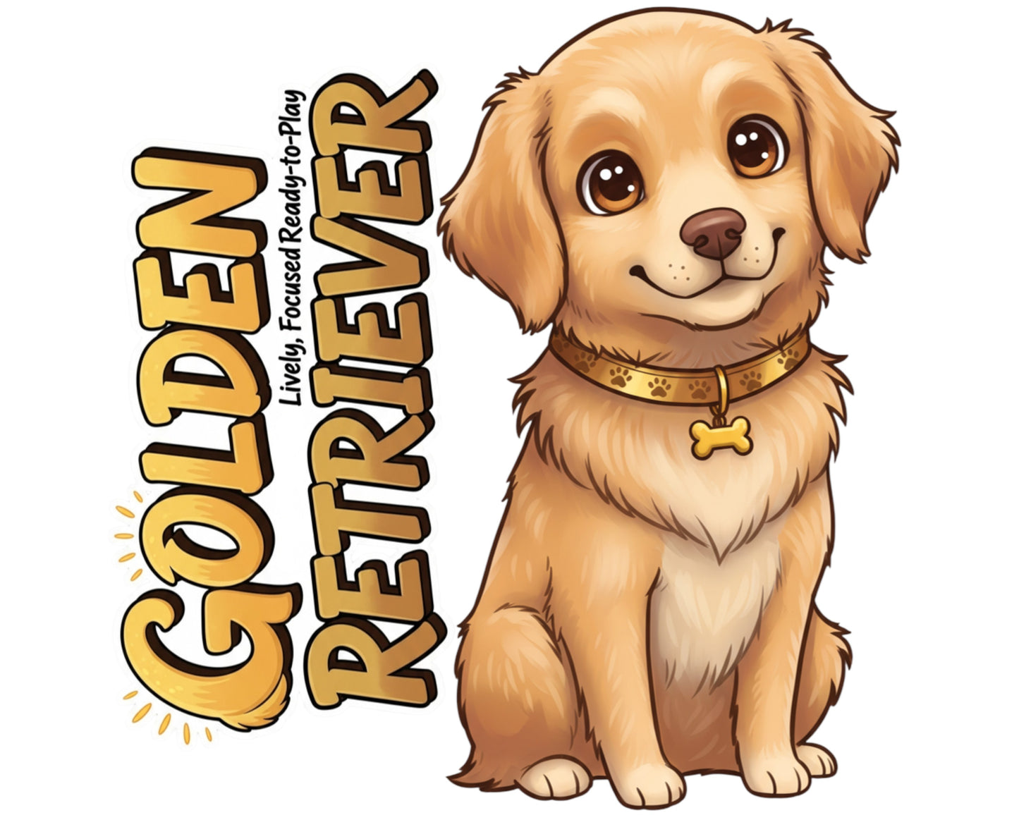 Golden Retriever Sticker and Magnet - Golden Companion Pawkins™ – Sporting Dog Breed | Waterproof & UV-Proof