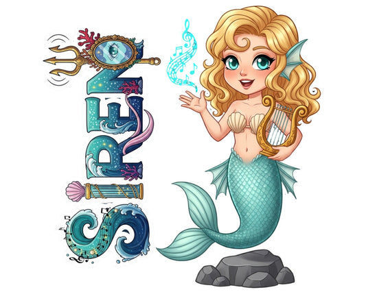 Siren Sticker and Magnet - Enchanter of the Seas Mythkins™ – Mythical Sea Creature | Waterproof & UV-Proof