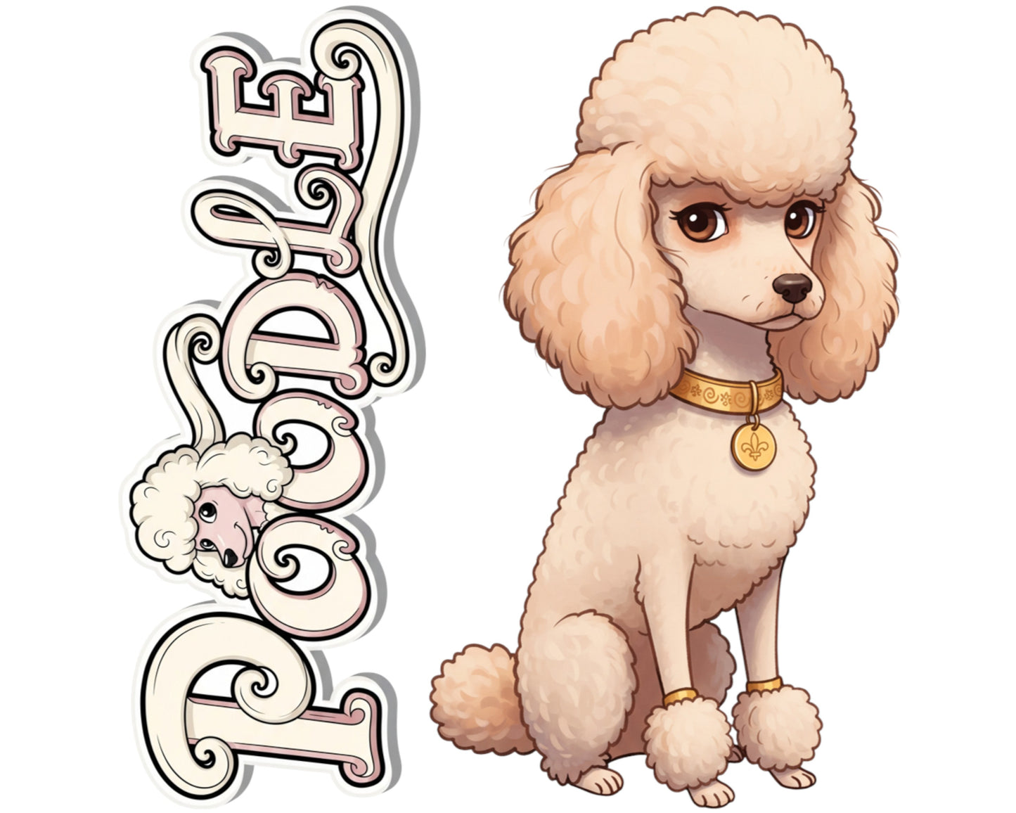 Poodle Sticker and Magnet - the French Diva Pawkins™ – Non-Sporting Dog Breed | Waterproof & UV-Proof