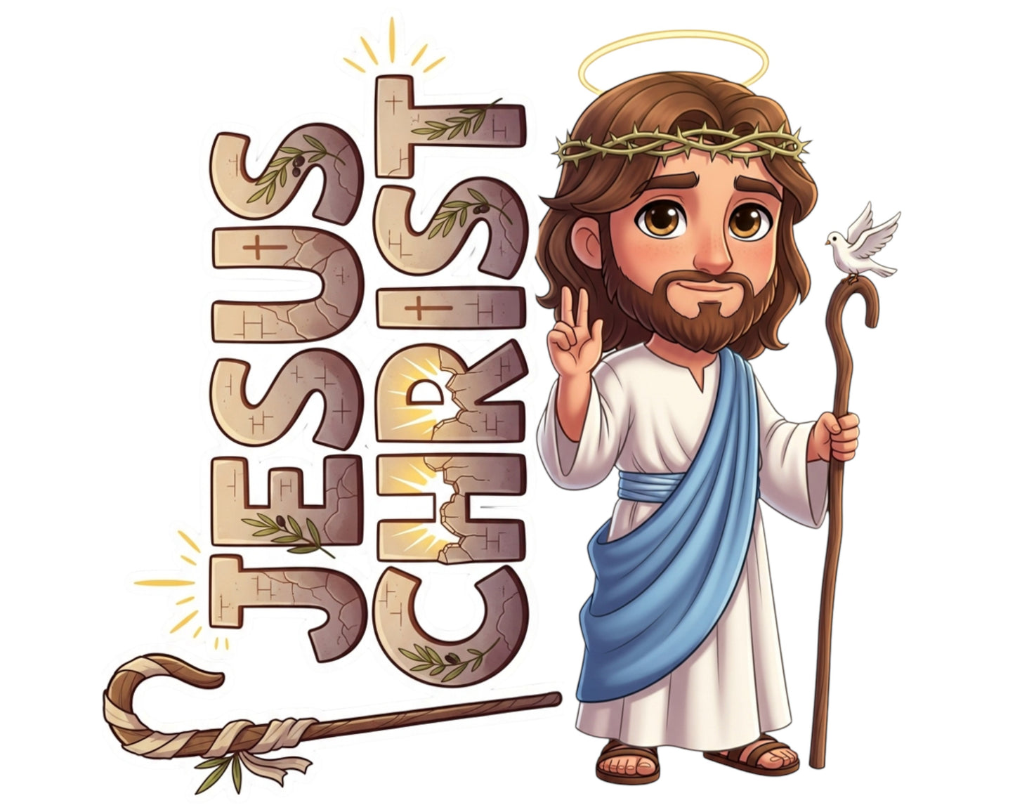 Jesus Sticker and Magnet - the Savior Biblikins™ – Central Figure of Christianity | Waterproof & UV-Proof