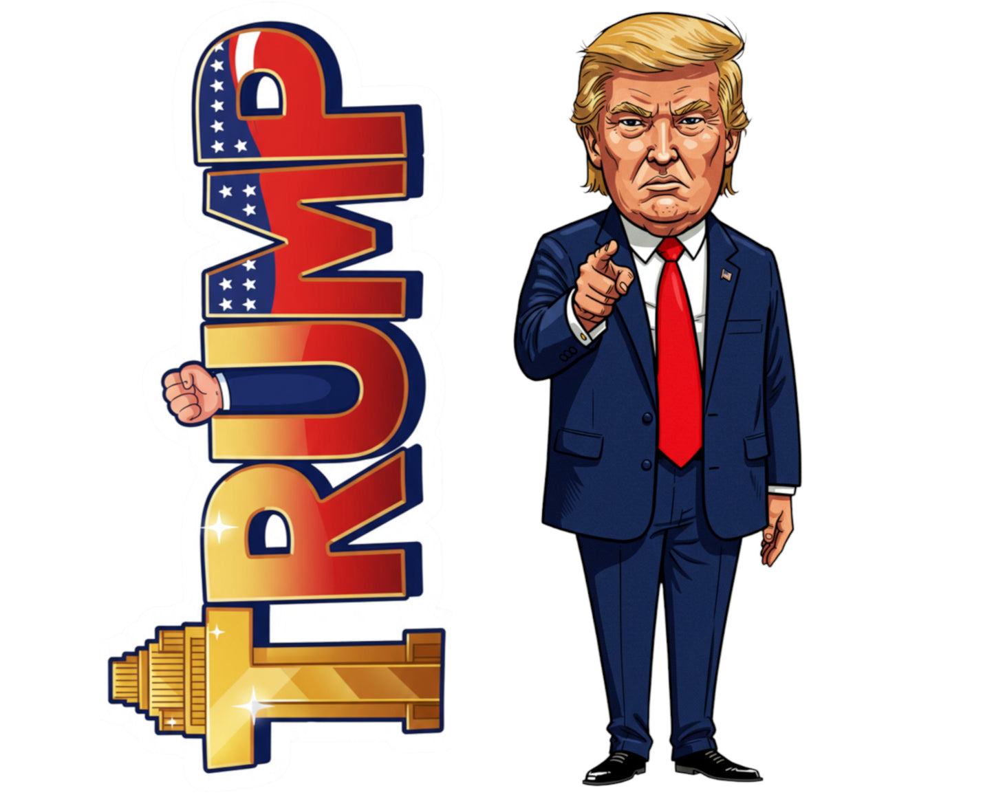 Trump the Builder Histkins™ Vinyl Sticker – 45th U.S. President | Waterproof & UV-Proof