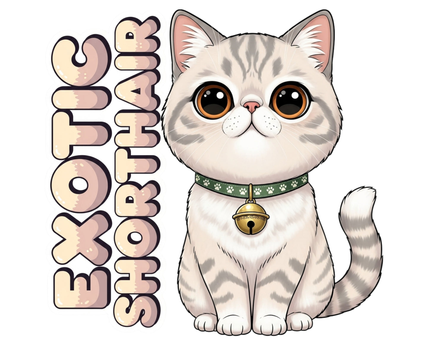 Exotic Shorthair Sticker and Magnet - Lazy Man's Persian Purrkins™ – Domestic Cat Breed | Waterproof & UV-Proof