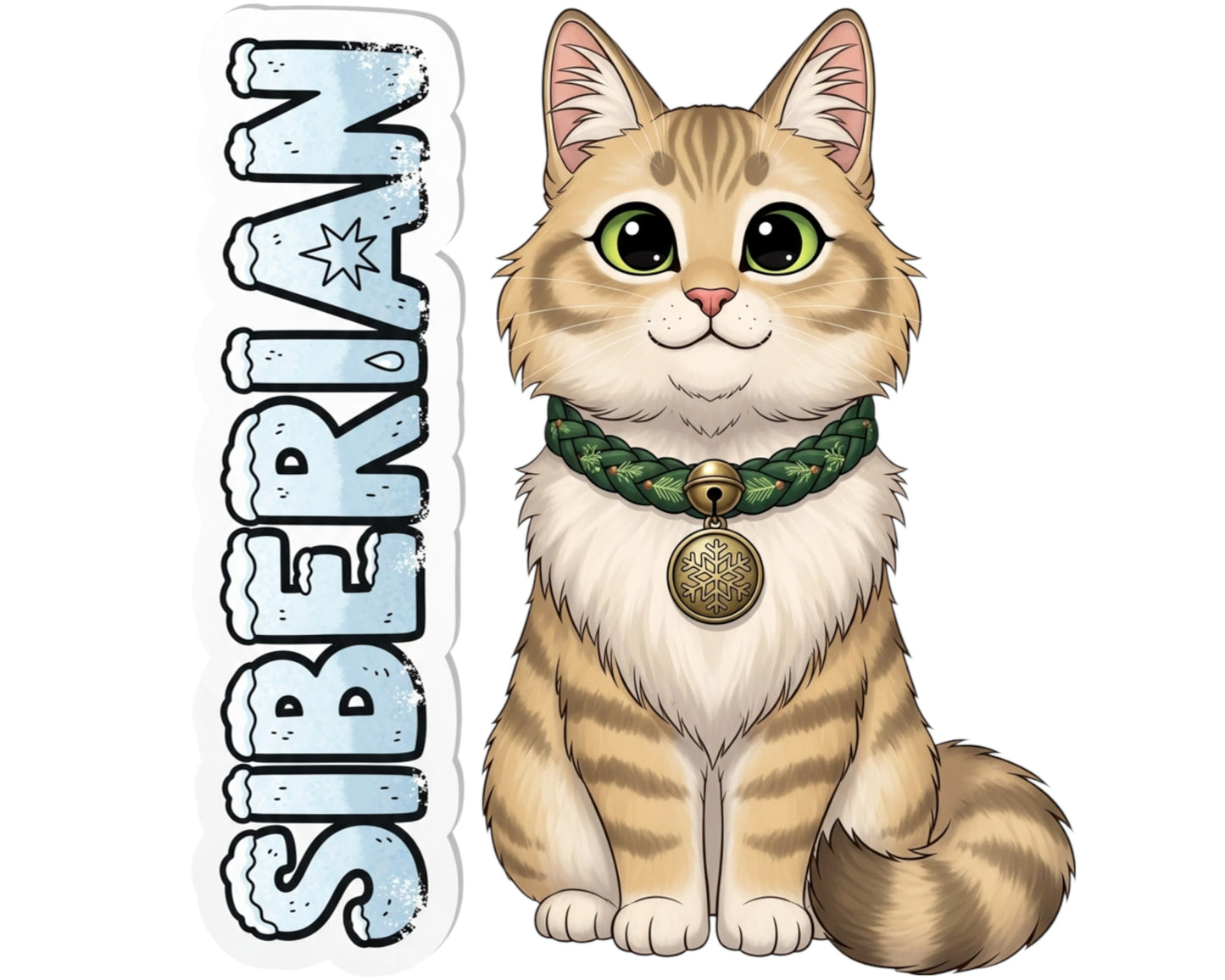 Siberian Sticker and Magnet - Forest Cat of Russia Purrkins™ – Domestic Cat Breed | Waterproof & UV-Proo
