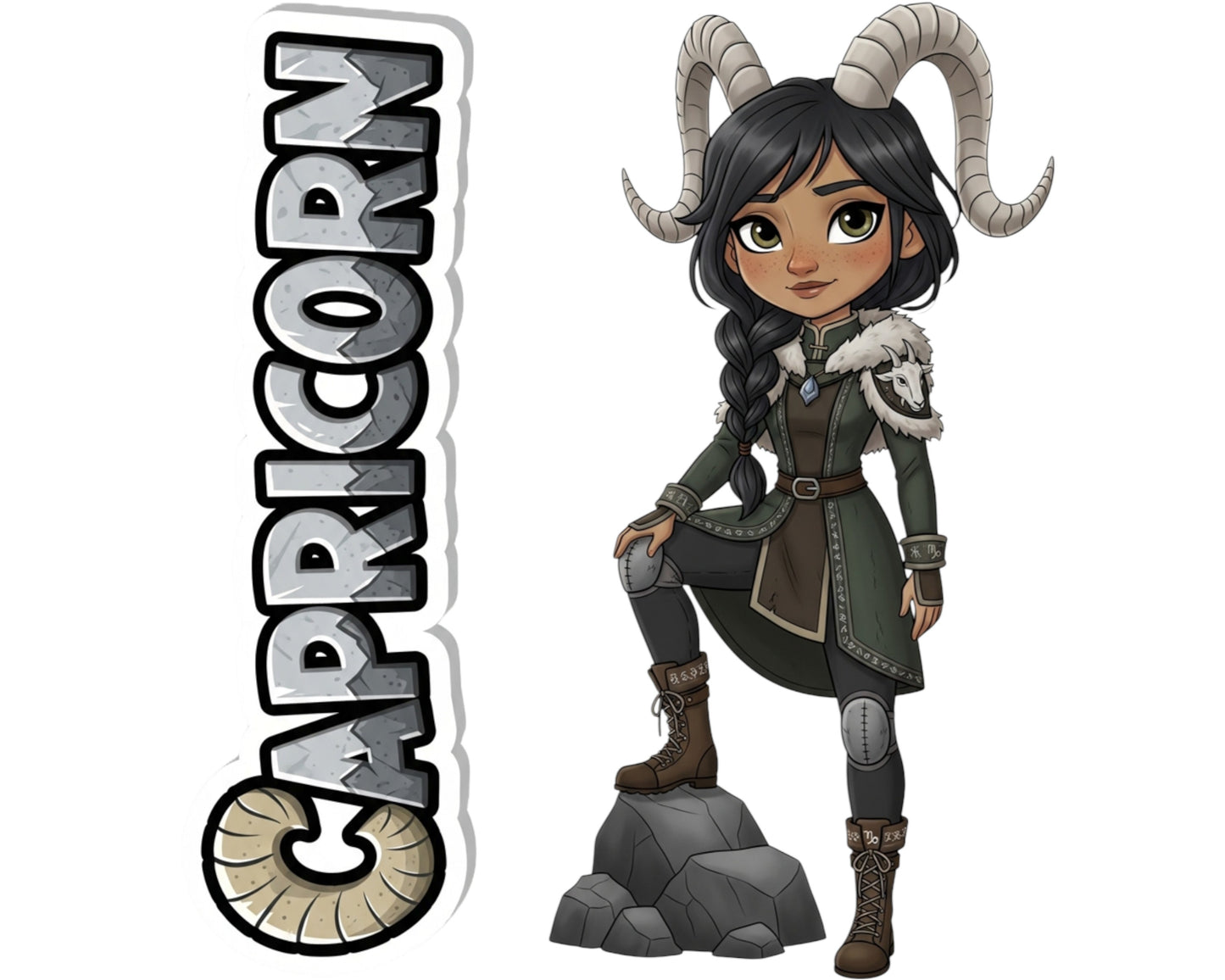 Capricorn Sticker and Magnet - Mountain Climber Horoskins™ – Zodiac Earth Sign | Waterproof & UV-Proof