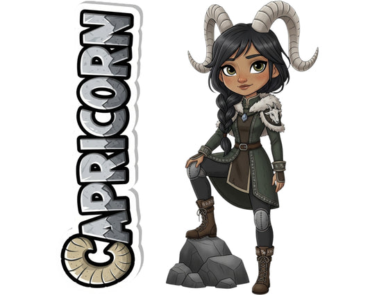Capricorn Sticker and Magnet - Mountain Climber Horoskins™ – Zodiac Earth Sign | Waterproof & UV-Proof