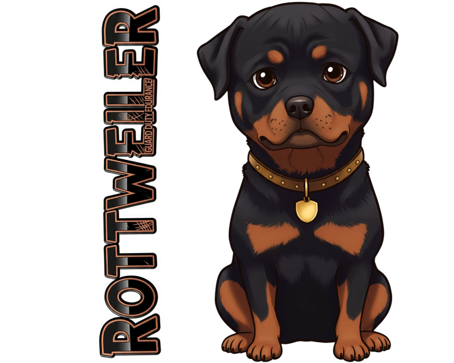 Rottweiler Sticker and Magnet - Steadfast Guardian Pawkins™ – Working Dog Breed | Waterproof & UV-Proof