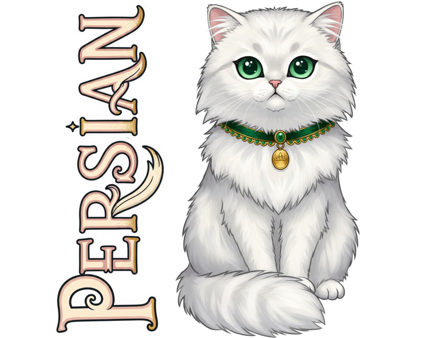 Persian Sticker and Magnet - Feline Aristocrat Purrkins™ – Long-haired Cat Breed | Waterproof & UV-Proof