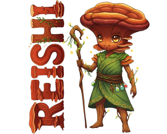 Reishi Sticker and Magnet - Mushroom of Immortality Fungikins™ – Medicinal Mushroom Art | Waterproof & UV-Proof