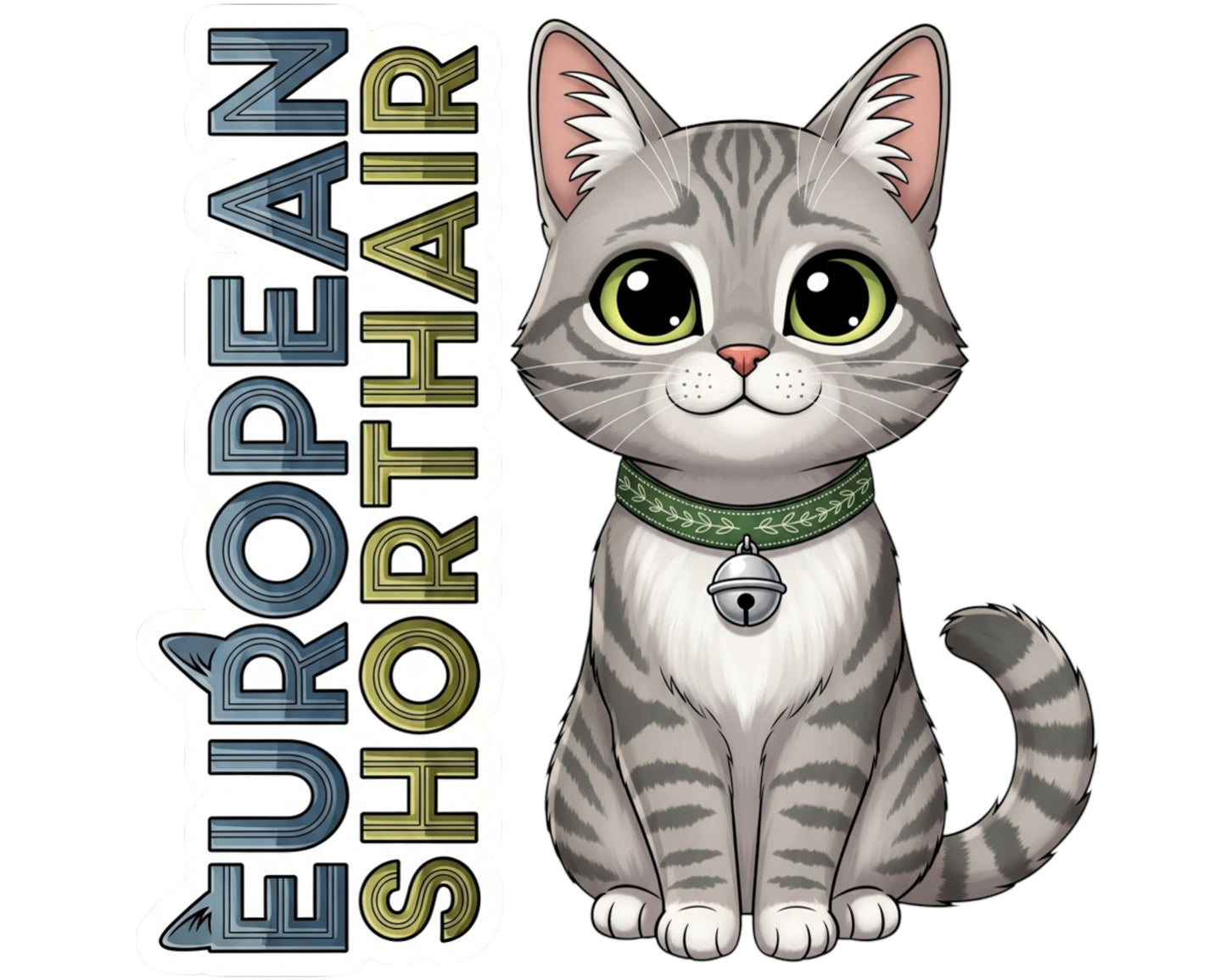 European Shorthair Sticker and Magnet - Original Housecat Purrkins™ – Domestic Cat Breed | Waterproof & UV-Proof