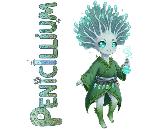 Penicillium Sticker and Magnet - Tiny Alchemist Fungikins™ – Scientific Mold Art | Waterproof & UV-Proof