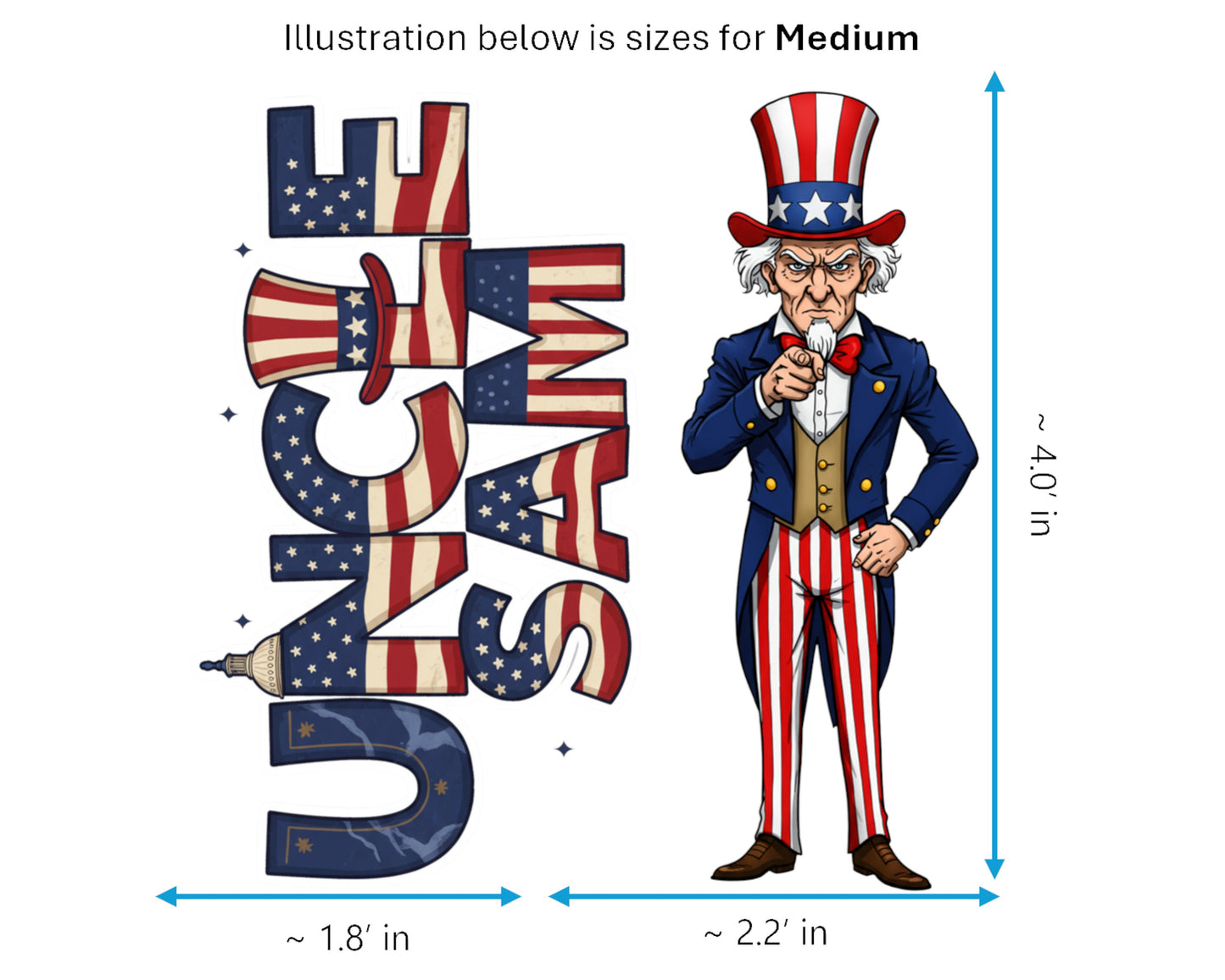 Uncle Sam Sticker and Magnet - Symbol of America Histkins™ – National Personification of the USA | Waterproof & UV-Proof
