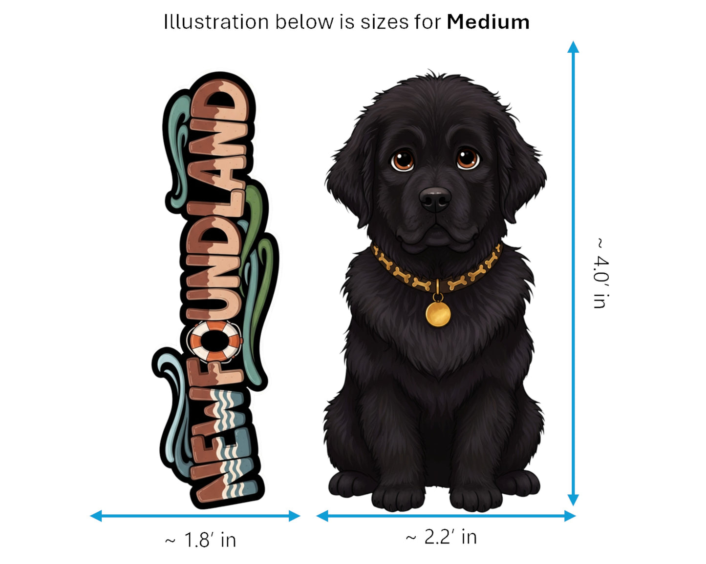 Newfoundland Sticker and Magnet - Gentle Giant Pawkins™ – Working Dog Breed | Waterproof & UV-Proof