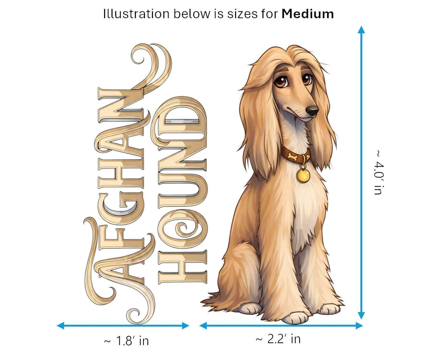 Afghan Hound Sticker and Magnet - the Aristocrat Pawkins™ – Sighthound Dog Breed | Waterproof & UV-Proof
