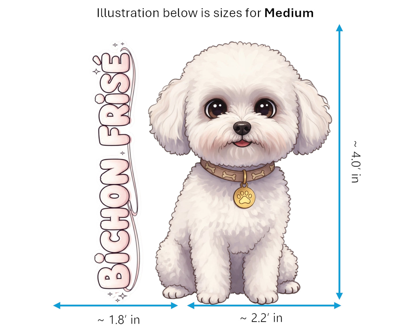 Bichon Frisé Sticker and Magnet - The Cotton Ball Dog Pawkins™ – Domestic Dog Breed | Waterproof & UV-Proof