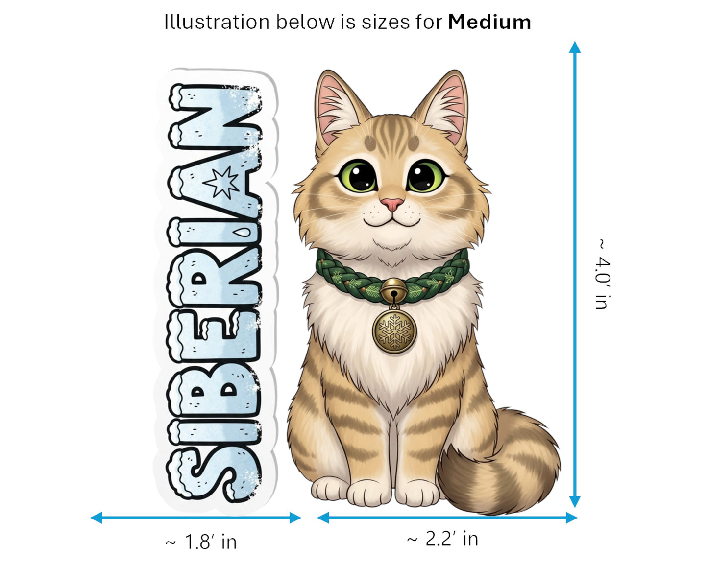 Siberian Sticker and Magnet - Forest Cat of Russia Purrkins™ – Domestic Cat Breed | Waterproof & UV-Proo